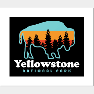 Yellowstone National Park Bison Hiking Travel Posters and Art